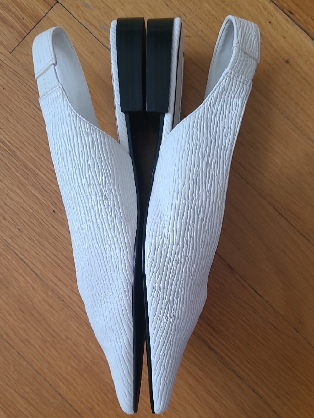 Zara White Pointed Slingback Flats - Picture 6 of 6